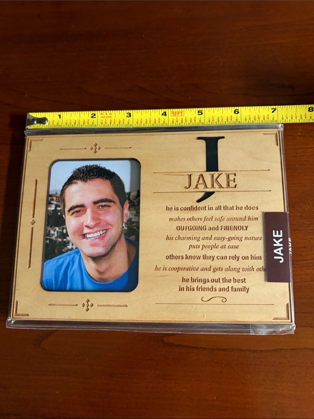 Wooden Picture Frame. JAKE picture size 2 1/2” x 3 1/2”